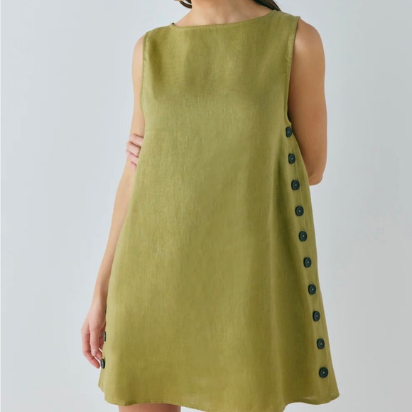 Vrg Girl Annabelle linen mini dress in Olive brand new never worn US6/AU 10! - Picture 1 of 10